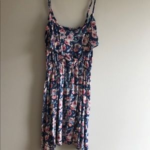 Navy and pink floral dress